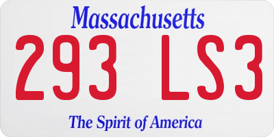 MA license plate 293LS3