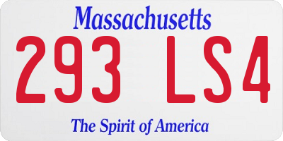 MA license plate 293LS4