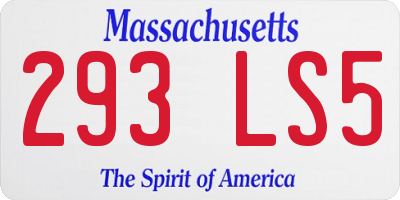 MA license plate 293LS5