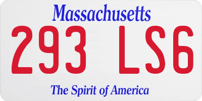 MA license plate 293LS6