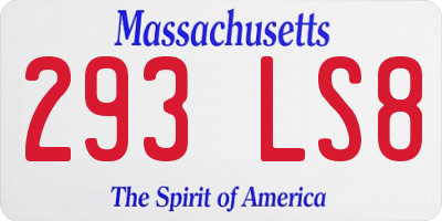 MA license plate 293LS8