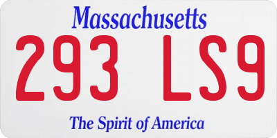 MA license plate 293LS9