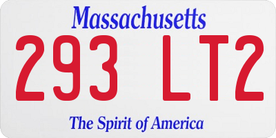 MA license plate 293LT2