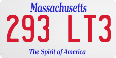 MA license plate 293LT3