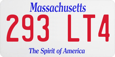 MA license plate 293LT4