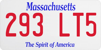 MA license plate 293LT5