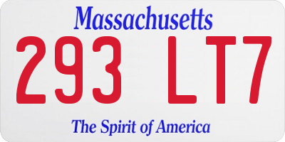 MA license plate 293LT7