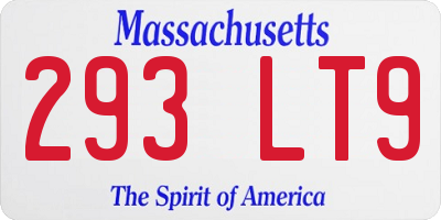MA license plate 293LT9