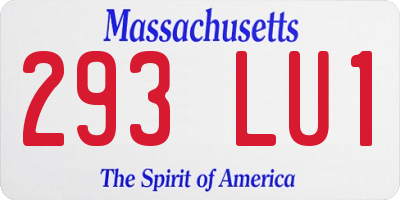 MA license plate 293LU1