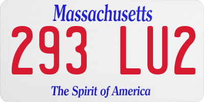 MA license plate 293LU2