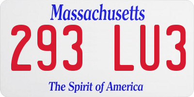 MA license plate 293LU3