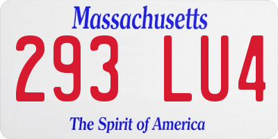 MA license plate 293LU4
