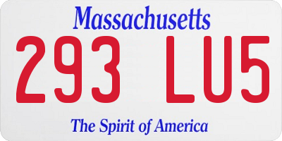 MA license plate 293LU5