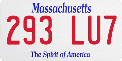 MA license plate 293LU7