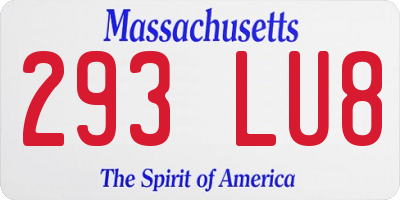 MA license plate 293LU8