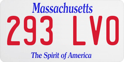 MA license plate 293LV0