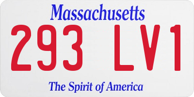 MA license plate 293LV1