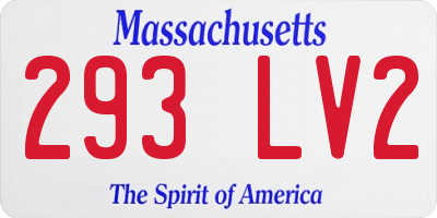 MA license plate 293LV2