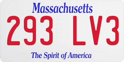 MA license plate 293LV3