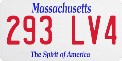 MA license plate 293LV4