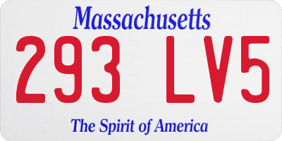 MA license plate 293LV5