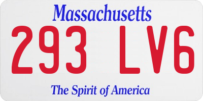 MA license plate 293LV6