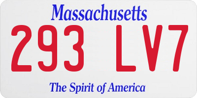 MA license plate 293LV7