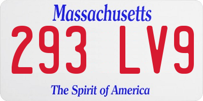 MA license plate 293LV9