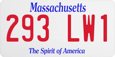 MA license plate 293LW1