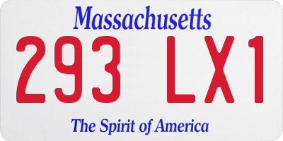 MA license plate 293LX1
