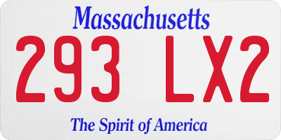 MA license plate 293LX2