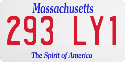 MA license plate 293LY1