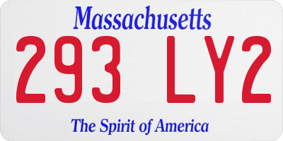 MA license plate 293LY2