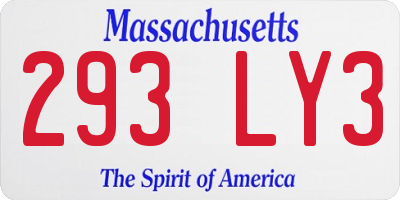 MA license plate 293LY3