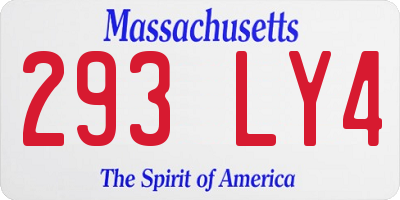 MA license plate 293LY4
