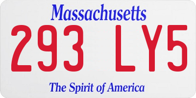 MA license plate 293LY5