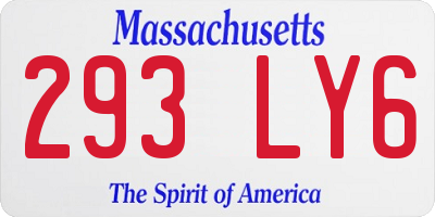 MA license plate 293LY6