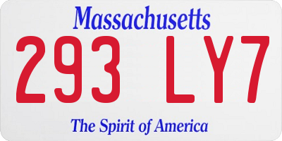 MA license plate 293LY7