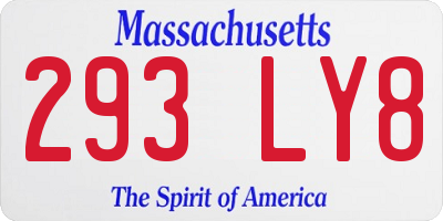 MA license plate 293LY8