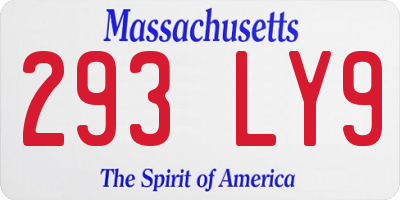 MA license plate 293LY9