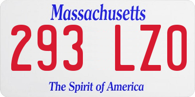 MA license plate 293LZ0
