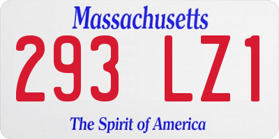MA license plate 293LZ1