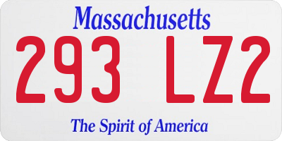 MA license plate 293LZ2