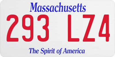 MA license plate 293LZ4