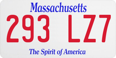 MA license plate 293LZ7