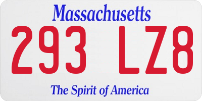 MA license plate 293LZ8
