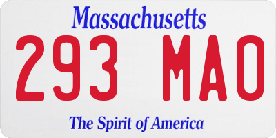 MA license plate 293MA0
