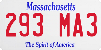 MA license plate 293MA3