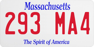 MA license plate 293MA4