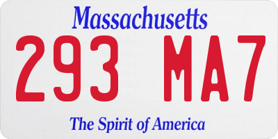 MA license plate 293MA7